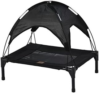 Charlie's Portable Travel Elevated Pet Bed with Tent Outdoor Detachable Pet Tent Durable Fabric Camping Shelter Sun Block and Waterproof for Dogs and Cats Bed - Black Small
