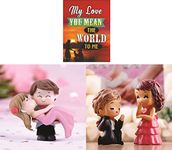 Chocozone Couple Hug Resin Showpiece Couple Miniatures Romantic Gifts for Girlfriend (Hug & Propose Combo) Multicolor