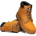 Rock Reptile Apprentice Mens Leather Safety Boots Steel Toe Cap Work Lightweight Shoes S1P SRC Lace Up Ankle Boots (Honey/Tan, uk_footwear_size_system, adult, men, numeric, medium, numeric_9)