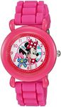 Disney Minnie Mouse Kids' Plastic Time Teacher Analog Quartz Silicone Strap Watch