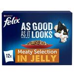 Felix As Good As It Looks Meat Selection Cat Food 12x100g, Pack of 4