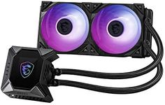 MSI MPG CORELIQUID K240 CPU Liquid Cooler-LCD Pump with 60mm Fan,2 x 120mm ARGB TORX FAN 4.0,Evaporation-Proof Tubing,GI Cooling and Mystic Light Software-AMD and Intel Socket Compatible