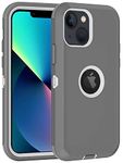 Aimoll-88 for iPhone 14 Case, iPhone 13 Case, [with Built-in Screen Protector] [Military Grade Drop Protection] Full Body Cover Shockproof Protective Phone Case for Apple iPhone 14/13 Gray