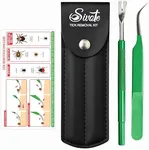 SIVOTE Premium Tick Remover Kit – Stainless Steel Tick Removal Tool & Tweezers with Leather Case and Pocket Tick Identification Card – Safe for Humans and Pets