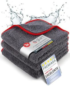 Glart 443TP premium, juego de 3 paños de microfibra ultra suaves y absorbentes de 600 gsm para coche, ideal para el cuidado y limpieza de vehículos y motos, 40 x 40 cm, color antracita.