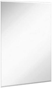 Hamilton Hills 30x40 inch Frameless Rectangular Mirror | Large Polished Glass Core Back, Lightweight Vanity Mirror | Beveled Bathroom Mirrors for Wall | Hanging Horizontally or Vertically Gym Mirror