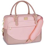 MATEIN Pink Laptop Bag for Women, Handbag with Laptop Compartment 15.6 Inch Ladies Briefcase Office Work Bags Laptop Case, Large Computer Tote Bag for School Messenger Bag for Teacher, Office, Pink