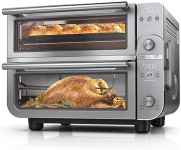 Ninja Double Oven Pro Smart XL Countertop Oven & Air Fryer with Thermometer | 30.2 Qt | 12-in-1 with Smart Finish & DualZone Tech to Cook 2 Meals at Once | Fits up to 4.5lb Chicken | Silver | DCT871