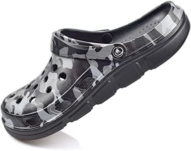 PIMIO Men’s and Women’s Camo Clogs, Gardening Shoes Casual Sandals Summer Slippers