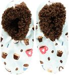 Lazy One Fuzzy Feet Slippers for Women, Cute Fleece-Lined House Slippers, Cute Designs (Coffee First, S/M)