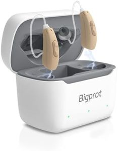 BIGPROT Hearing Aids, Hearing Amplifiers for Seniors, Superior Sound Quality, Comfort & Invisible design, AI Noise Cancellation, 120+ Hours of Charging Case Usage, 3 Smart Scene Modes（white）