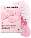 grace & stella Award Winning Under Eye Mask - Gifts for Her - Birthday Gifts for Women - Gel Eye Patches for Dark Circles, Puffy Eyes, Wrinkles, Undereye Bags - Self Care Gifts (24 Pairs, Pink)
