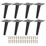 uxcell 8PCS Metal Furniture Leg Replacement Couch Legs Cabinet Feet Black Modern Furniture Legs DIY Sofa Feet with Screws for Cupboard Table (6 Inch)
