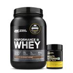 Optimum Nutrition (ON) Performance Whey Protein Powder-1 kg (Chocolate) and Optimum Nutrition Multivitamin for MEN– 60 Tablets, 26 Vitamins & Minerals