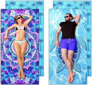 Audasi 2 Pack Serviettes De Plage en Microfibre, 180 * 90Cm Serviette De Plage Extra Large sans Sable Dock and Bay pour Adultes Séchage Rapide Serviette De Plage Personnalisée