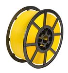 Trojan 12mm x 0.90mm x 1000m Yellow Heavy Duty Hand Plastic Pallet Strapping Banding Coil Break Strain 300kg x1 Roll