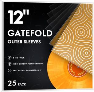 Gatefold Record Sleeves Albums Covers: 12 inch Vinyl Record Outer Sleeves 3 Mil Plastic Clear LP Protective Sleeves, 25pcs
