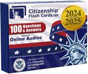 US Citizenship Flash Cards 2024: Naturalization Test Study Guide with 100 USCIS Questions and Answers Flashcards Includes Online Audios