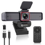 Angetube 4K Webcam with AI Tracking,Remote Control Web Camera/10X Digital Zoom 1080P 60fps Web cam with USB 3.0 HDR/Dual Noise Cancelling Microphones for Video Calls/Meetings/Streaming/Skype/Zoom