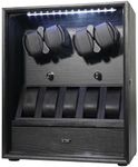 Oryx 4 Watch Winder for Automatic Watches, Rotating Watch Box 5 Rotation Modes Display Case with Extra Watches Holders and Jewelry Storage, Lockable Winders White Light USB/AC Powered Mabuchi Motor