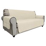 Easy-Going Sofa Slipcover Sofa Cover Waterproof Couch Cover Furniture Protector Cover Pets Covers Whole Fabric No Stitching Non-Slip Fabric Pets Kids Children Dog Cat (Large, Ivory)