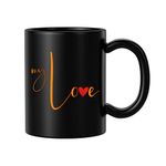 BLISSart Coffee Mug for Girls Women Girlfriend Men Boyfriend My Love Beautiful Text Art Ceramic Mugs Gift 350ml or 11Oz, Black, 1 Piece