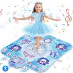 Dance Mat Toys Girls Gifts: 8-Button Electronic Dancing Play Mat Dance Pad Kids Musical Dance Game with Wireless Bluetooth 4 Game Modes Built-in Music Birthday Gift for 3 4 5 6 7 8 9 10 Years Old Girl