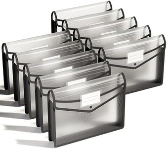 ThinkTex Plastic Expanding File Folder, Transparent envelopes with Snap Closure, Home &Office&School & Hospital No Dividers, Large Capacity, Clean envelopes, Fit Letter/A4 Size - 10 Pcs