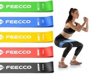 FEECCO Resistance Bands - Exercise Bands for Home Gym Workouts, Set of 5