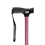 Carex Soft Grip Walking Cane - Height Adjustable Cane With Wrist Strap - Latex Free Soft Cushion Handle, Pink