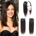 Gramercy Hair 2 Pieces Dark Brown Natural Hair Clip in Hair Extensions 14inch,Straight Hairpiece