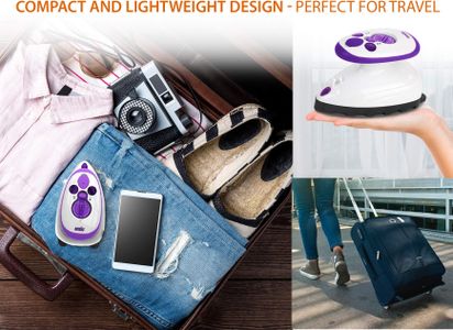 ANSIO Mini Travel Steam Iron – Compact, Purple