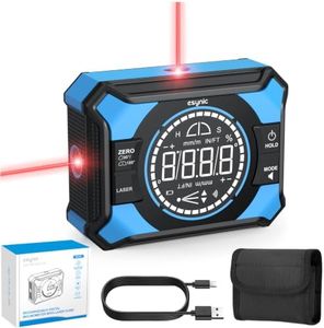 eSynic Digital Laser Level Angle Gauge with Vertical & Horizontal Lines-Durable Digital Inclinometer 0.05° Resolution-Magnetic Mount-Rechargeable for Construction Woodworking–Laser Level: Class II