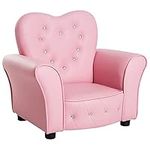 HOMCOM Kids Toddler Chair Sofa Children Armchair Seating Relax Playroom Seater Girl Princess Pink