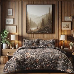 Realtree Max 4 Parure de lit en polycoton super doux et facile d'entretien pour chambre à coucher, chasse et extérieur Motif camouflage Taille Queen
