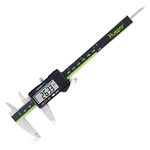 Digital Vernier Caliper, Huepar Electronic Caliper 150mm/6Inch Auto-Off Stainless Steel Micrometer Caliper Inch/Metric Conversion Measuring Tool for Length Width Depth Inner Diameter Outer Diameter