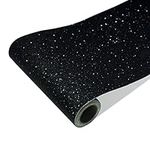 CRE8TIVE Black Glitter Wallpaper Peel and Stick Wallpaper for Living Room Furniture Stickers Packing Paper Contact Paper Self Adhesive Chunky Glitter Wallpaper for Stairs Cabinte Textured 20cm x 200cm