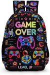 GNEW Backpack for Boys Gamer Backpack, Colorful Neon Game Backpack for Boys, Video Game Backpack, Boys Gaming Backpack, Water Resistant Daypack Travel Backpack for Kids & Teens, 16.5 Inch, Neon Game,