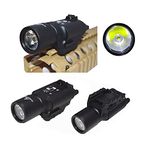 HWZ X300 LED Handgun Light Pistol Lanterna Airsoft Flashlight with Picatinny Rail mounting System for Hunting (Black)
