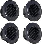 4 Inch Soffit Vent for Exhaust Fan with Built-in Mesh Screen, Black Round Soffit Exhaust Vent Cover 4 Pack ABS Louver Grille Cover, Eve Dryer Vent for Bathroom Office Kitchen Exhaust Fan