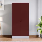 Interio by Godrej Almirah Slimline 2-Door Steel Almirah, Cupboard for Clothes (Russet), 1-Year Warranty, 1 Locker, 4 Shelves