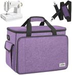 JJRING Sewing Machine Carrying Case, Portable Sewing Machine Bag with Shoulder Strap, Heavy Duty Sewing Machine Tote Suitable for Standard Sewing Machines, Purple