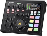 Audio Interface with DJ Mixer and Sound Card, Maonocaster Portable ALL-IN-ONE Podcast Production Studio with XLR Condenser Microphone for Guitar, Live Streaming, PC, Recording, and Gaming (AM100 K0)