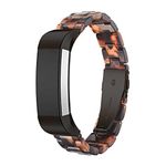 Ayeger Resin Band Compatible with Fitbit Alta/Alta HR/Ace,Women Men Resin Accessory Black Buckle Band Wristband Strap Blacelet for Fitbit Alta/Alta HR/Ace Smart Watch Fitness(Black)