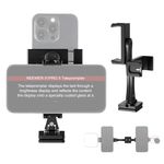 NEEWER Metal Phone Tripod Mount Adapter with Arca QR Base, 360° Rotatable Dual Cell Phone Clip Clamp Holder with 4 Cold Shoes Compatible with iPhone Samsung for Vlog Live Stream Video Recording, SP-08