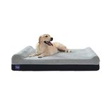 Laifug Orthopedic Memory Foam Extra Large Dog Bed Pillow(50 inch x36 inch x10 inch , Slate Grey) Durable Water Proof Liner & Removable Washable Cover & Smart Design