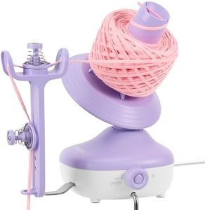 Caydo Electric Yarn Winder, Automatic Yarn Cake Winder with Dual Tension Spring Stepless Speed, Compact 7oz Portable Yarn Winder for Crocheting, Ideal Gift for Crochet & Knitting Lovers(Light Purple)