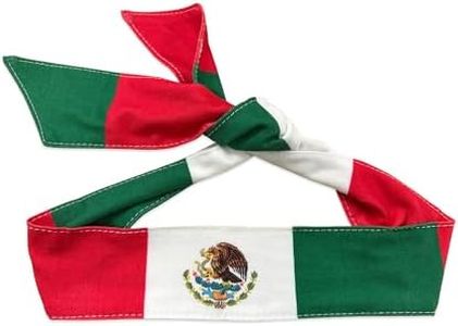 hhdatc Mexican Country Flag Tie Headband with National Flag,Banadan Mexico Headband for Men Soccer, Tennis, Workout, Costume