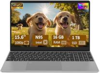 15.6" FHD Student Laptop|Backlit Keyboard|Quad-Core N95 CPU Beat N5095|16GB RAM 1TB SSD Laptops for Office|180°Open Angle|Large Capacity Battery|Fingerprint Reader|HD Camera|5G WiFi|BT 4.2|USB 3.0