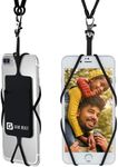 Gear Beast Cell Phone Lanyard - Universal Neck Phone Holder w/Card Pocket and Silicone Neck Strap (Black)